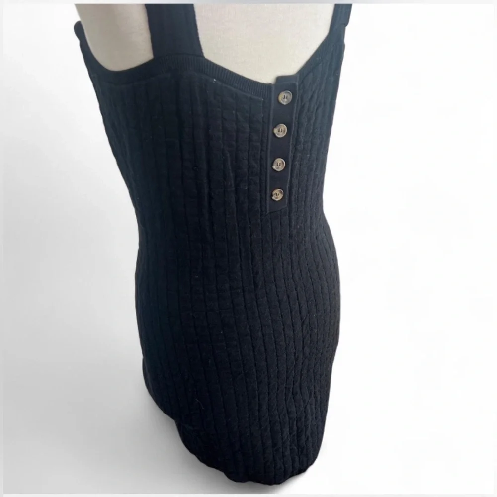 FREE PEOPLE BEACH | Black | SHORT N SWEET SWEATER MINI DRESS size Large - Picture 2 of 4